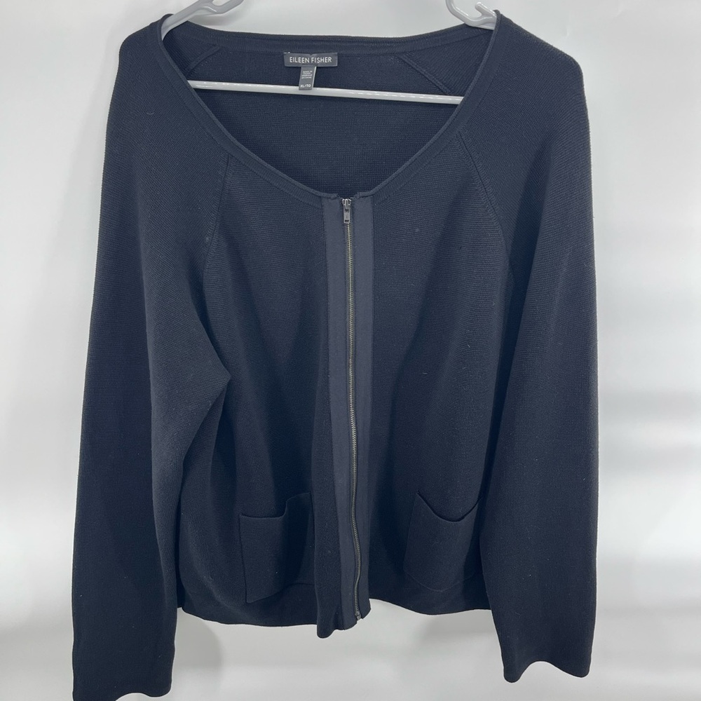 Black Zipper‎ Cardigan
